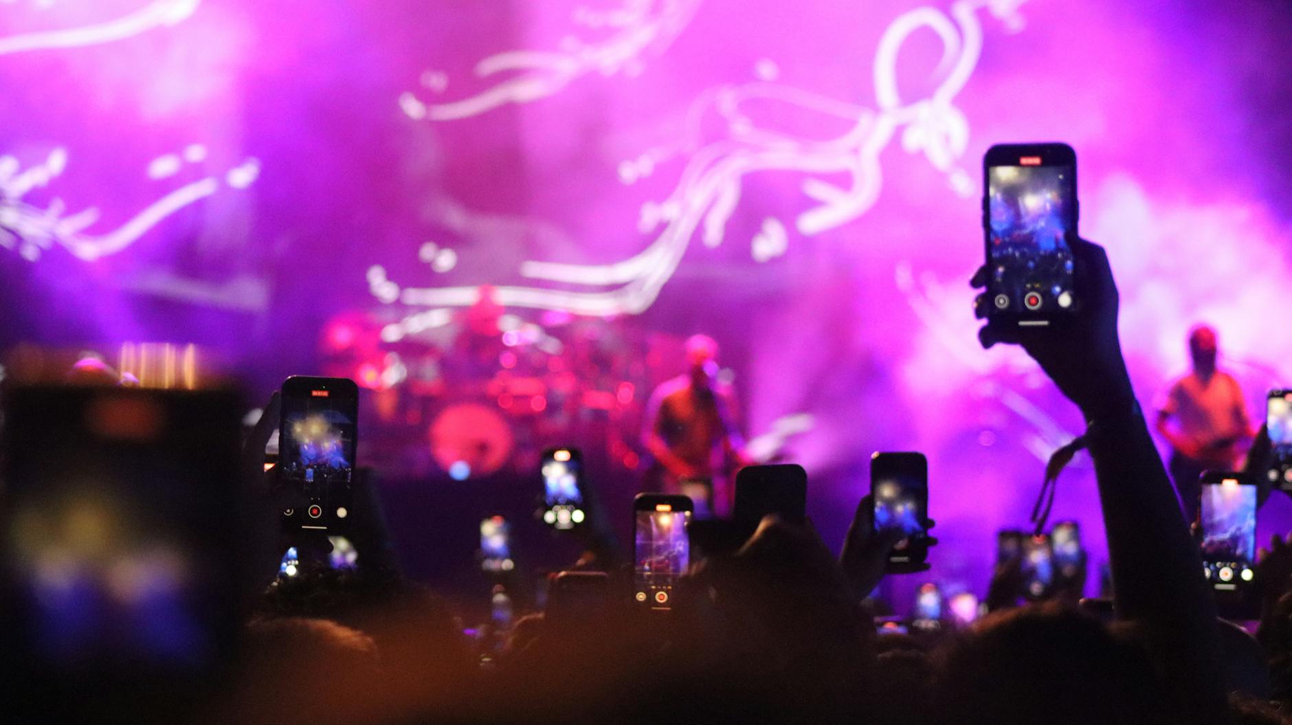 vibrant concert crowd captures live performance